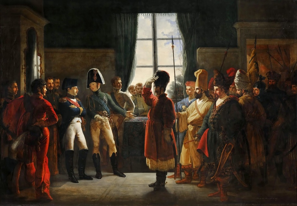 Pierre-Nolasco Bergeret - Alexandre Ier présente à Napoléon Ier les Kalmouks, les Cosaques et ...jpg