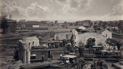 Atlanta Roundhouse following extensive Civil War damage